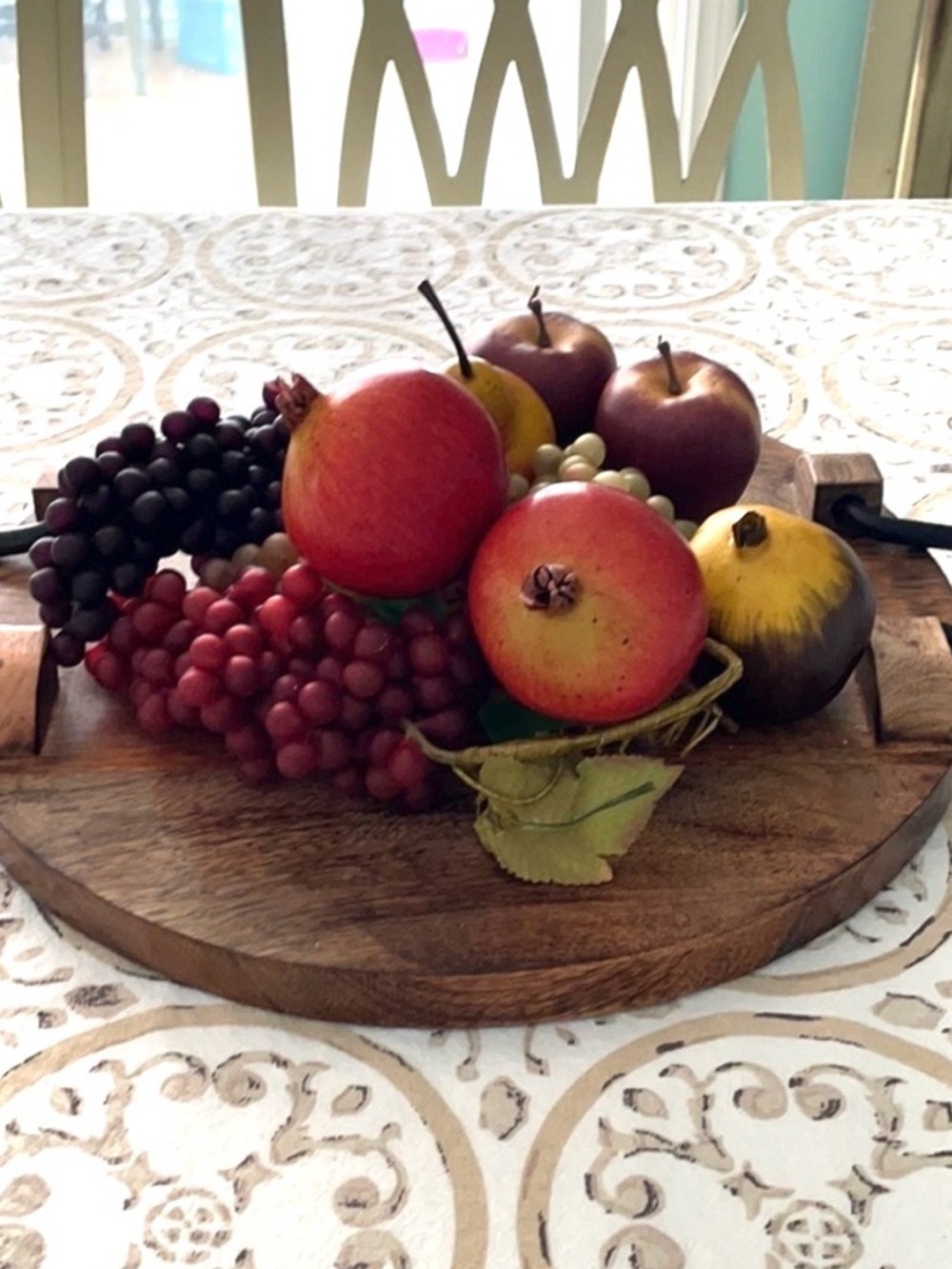 Vtg Lot 10 Artificial Faux Fruit Grapes Pomegranates Orange Apples